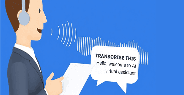 Transcription interface showing text from conversation