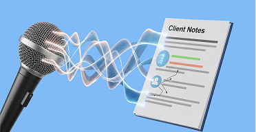 Voice memo capture linked to client file