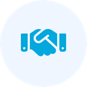 Client-focused handshake icon icon